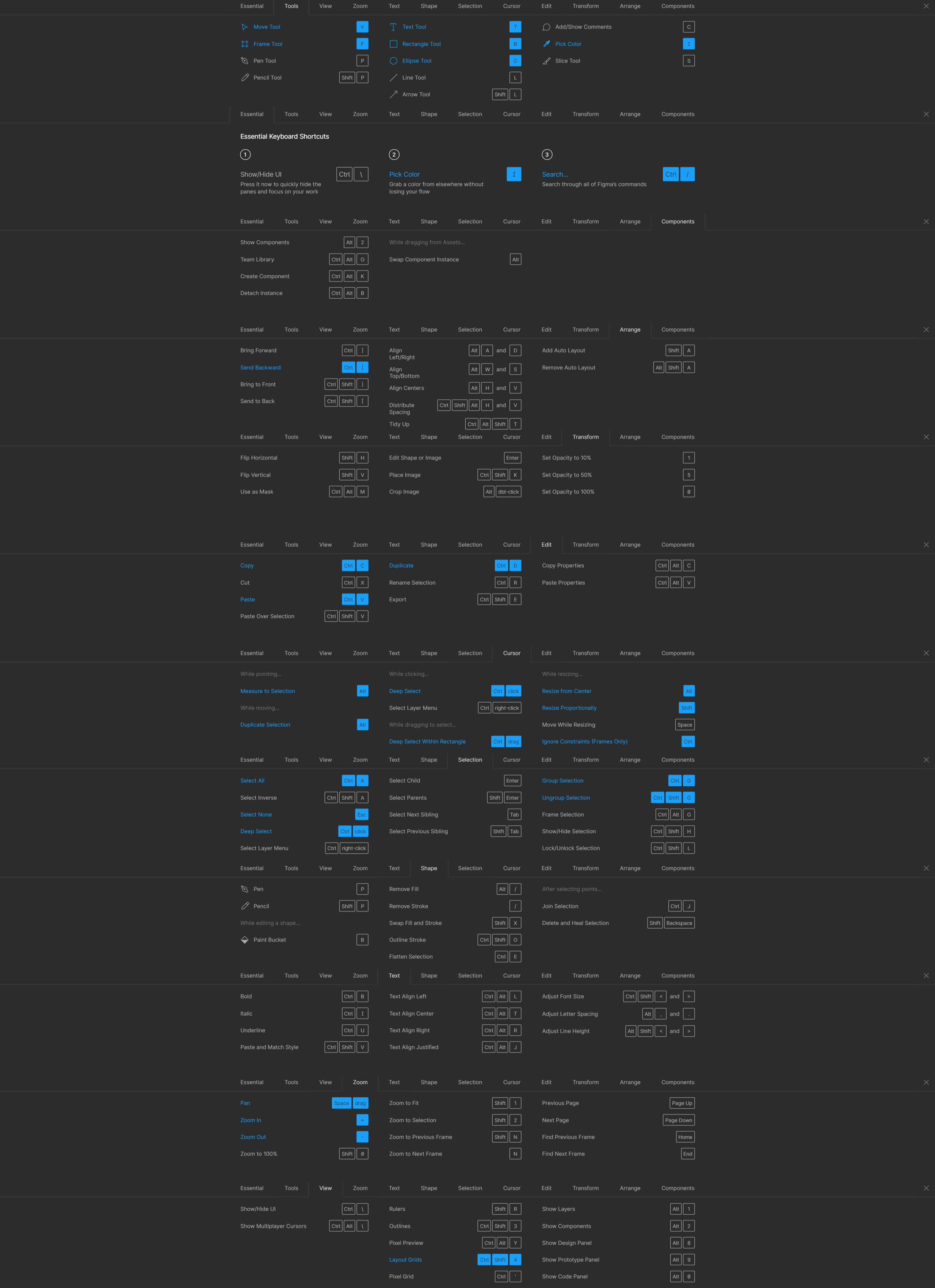 Windows 版 Figma 快捷键